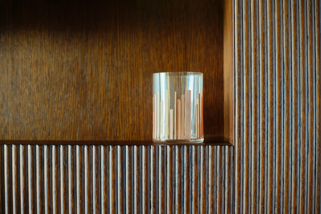 bicchiere per acqua in vetro decorato con serigrafia