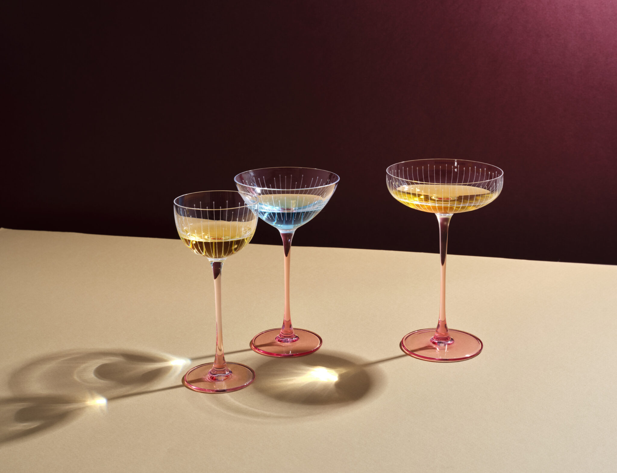 calici da cocktail con incisione su vetro collezione Vintage