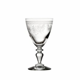 Calice Eloise vino Decoro Maison con linee geometriche e disegni floreali realizzato a laser per creare un effetto pantografo