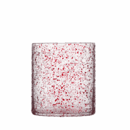 Bicchiere da acqua Inkspire decorato con una tecnica che consiste nel realizzare degli schizzi di vernice su tutta la superficie del bicchiere creando un gioco visivo ed un effetto tattile ruvido