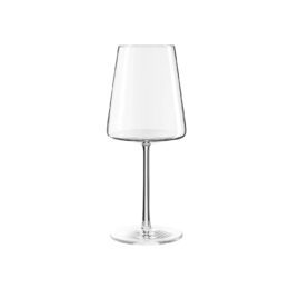 Power glass for red wine with square lines in glass