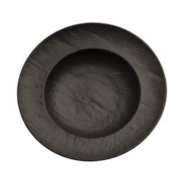 Piatto Pastabowl Vulcania Black in Porcellana con effetto pietra nera