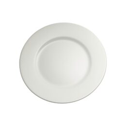 21 cm flat round plate with classic rim made of hard porcelain