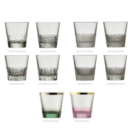 the BOB tumbler glass line with handcrafted grinding and decorations